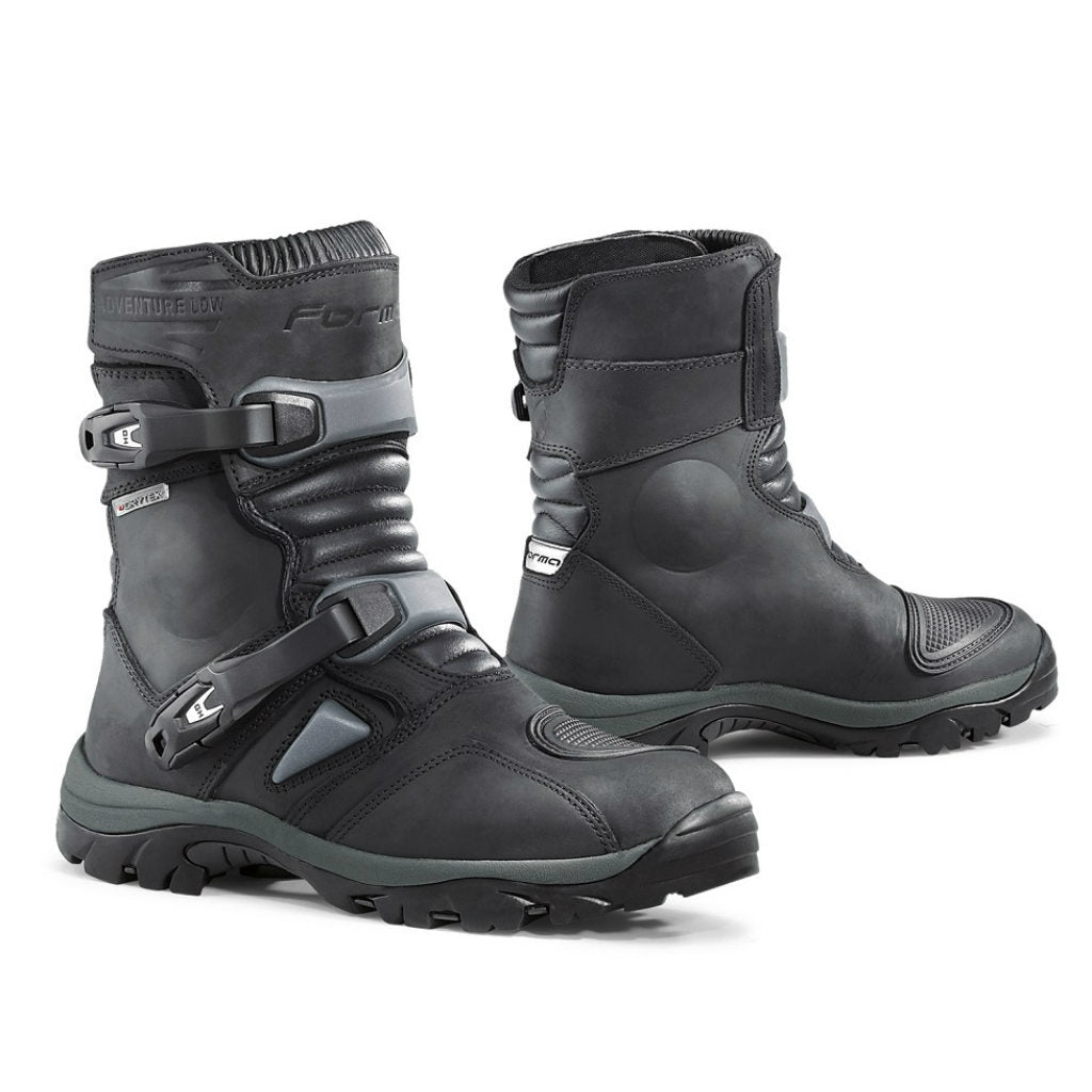 Forma Adventure Low boots, black, touring waterproof adv gear – Forma Boots Australia