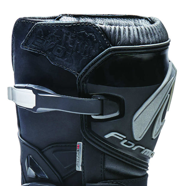 Forma Terra Evo motorcycle boots, black shin protection